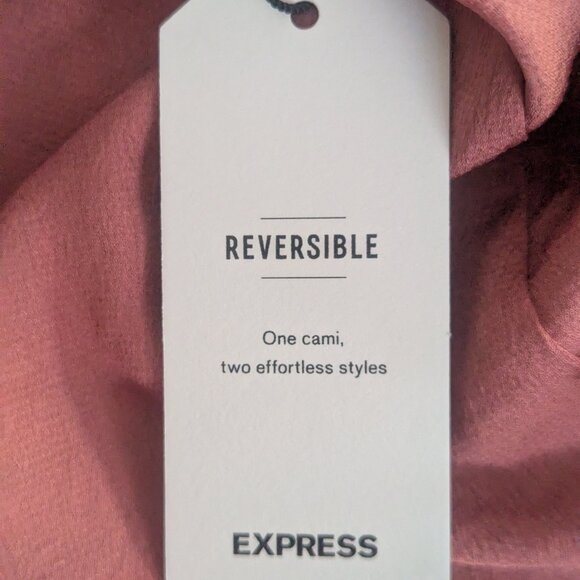 Express Pink Printed Reversible Tank Top V Neck Camisole Size Small NWT - Picture 5 of 7